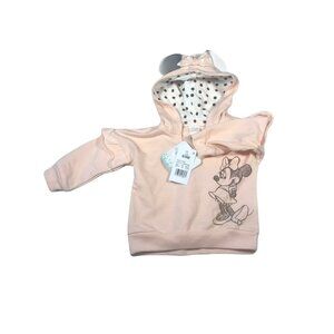 Disney Baby Girl's Hoodie Size 6-9 Month Minnie Mouse Pale Pink New With Tags